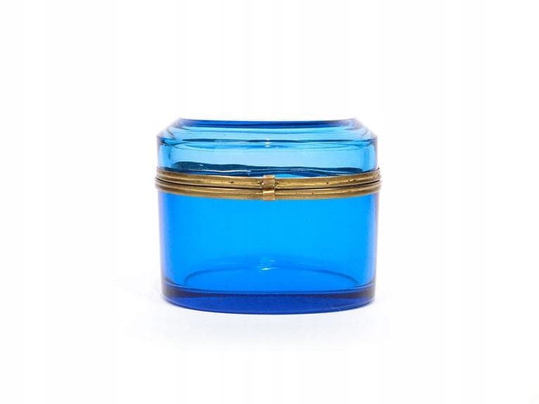 Sugar Bowl Biedermeier, blue crystal, gilded brass, Czechia, 19th century - 361242