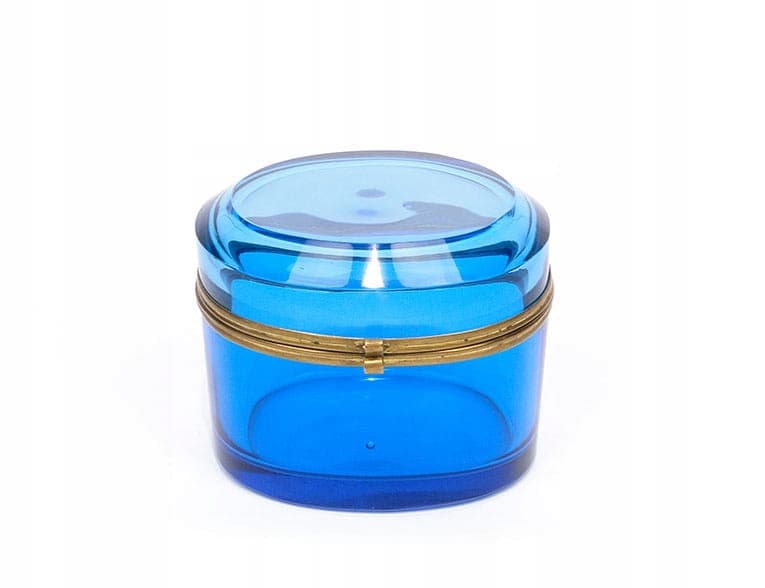 Sugar Bowl Biedermeier, blue crystal, gilded brass, Czechia, 19th century - 361244