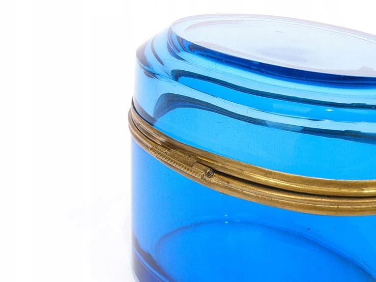 Sugar Bowl Biedermeier, blue crystal, gilded brass, Czechia, 19th century - 361238