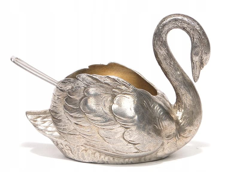 Salt cellar swan, silver silver, gilding gold, WMF, Germany, early 20th century - 361250