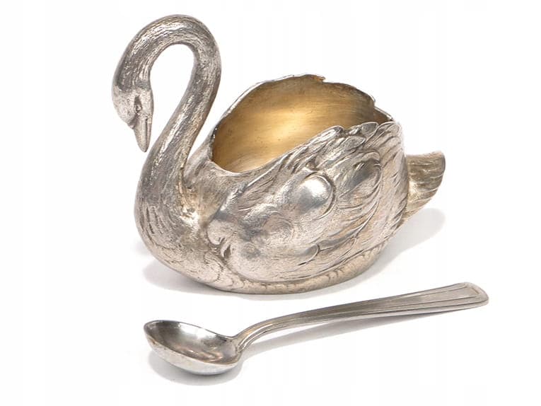 Salt cellar swan, silver silver, gilding gold, WMF, Germany, early 20th century - 361248
