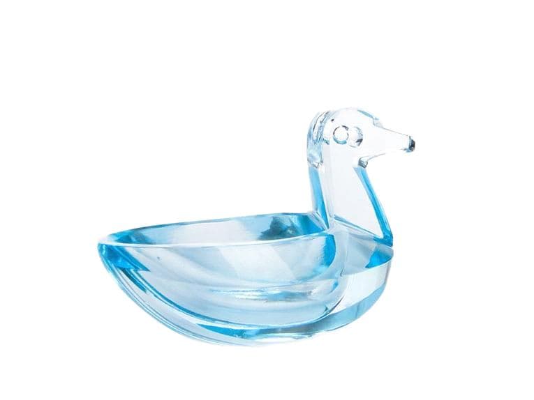 Salt Cellar Duck, blue crystal, Germany, 1950s