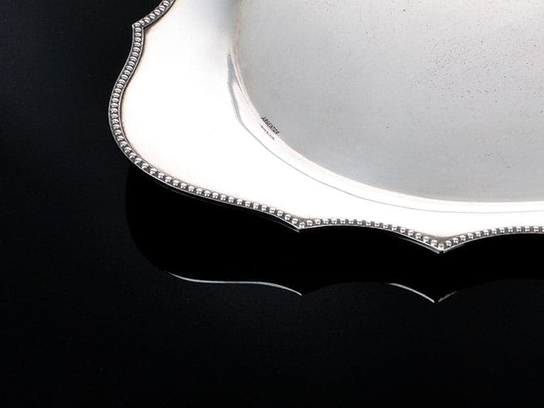 Elliptical tray, silver brass, Argentor, Austria, early 20th century - 361287