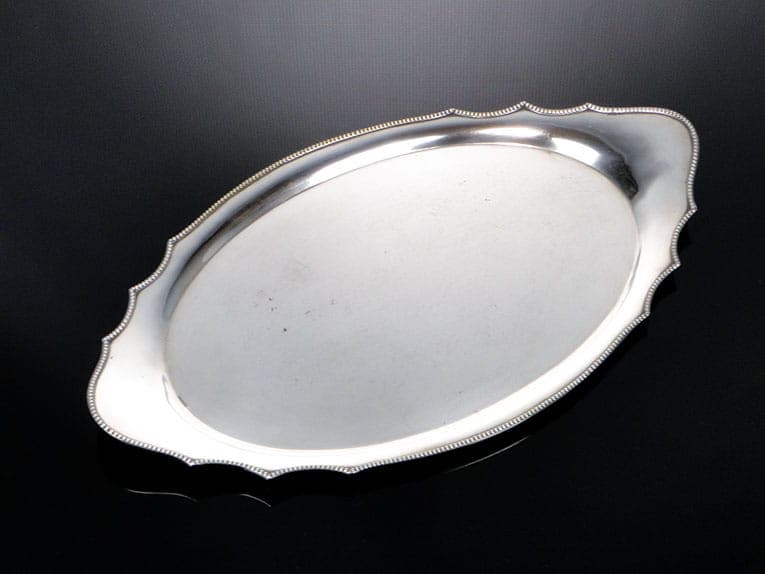 Elliptical tray, silver brass, Argentor, Austria, early 20th century - 361289