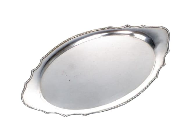 Elliptical tray, silver brass, Argentor, Austria, early 20th century - DIMENSION