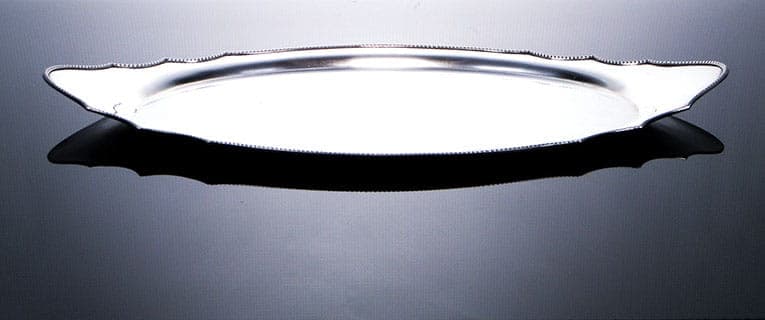 Elliptical tray, silver brass, Argentor, Austria, early 20th century - 361281