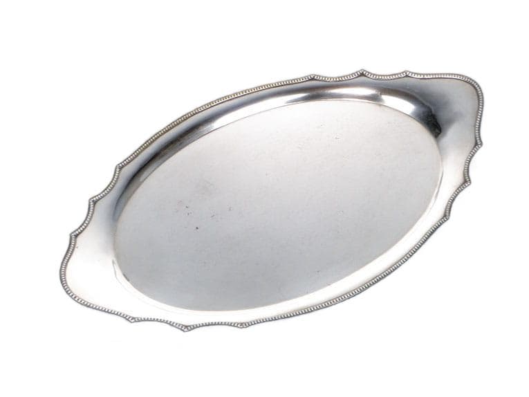 Elliptical tray, silver brass, Argentor, Austria, early 20th century - 361863