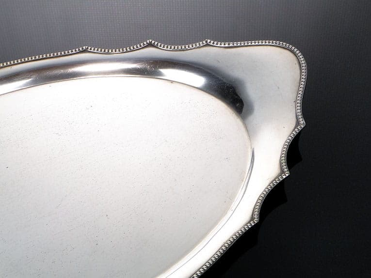 Elliptical tray, silver brass, Argentor, Austria, early 20th century - 361288