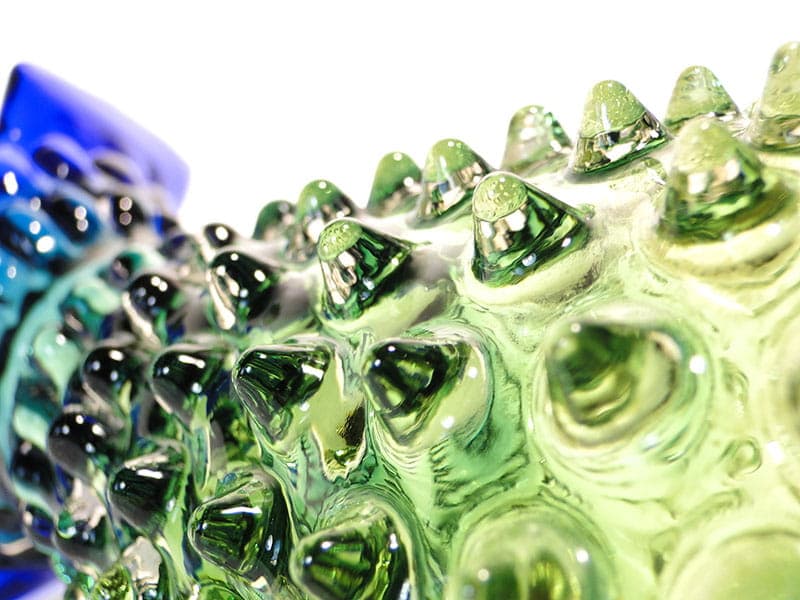Vase Pineapple, crystal clear yellow green blue, by F. Koudelka, Czechoslovakia, 1980s. - 361296