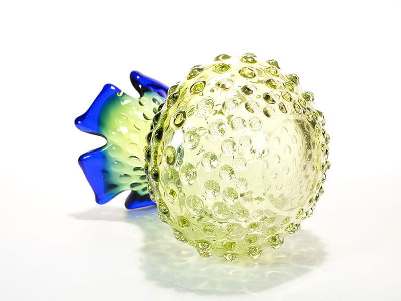 Vase Ananas, yellow green blue clear crystal, by F. Koudelka, Czechoslovakia, 1980s. - 361300