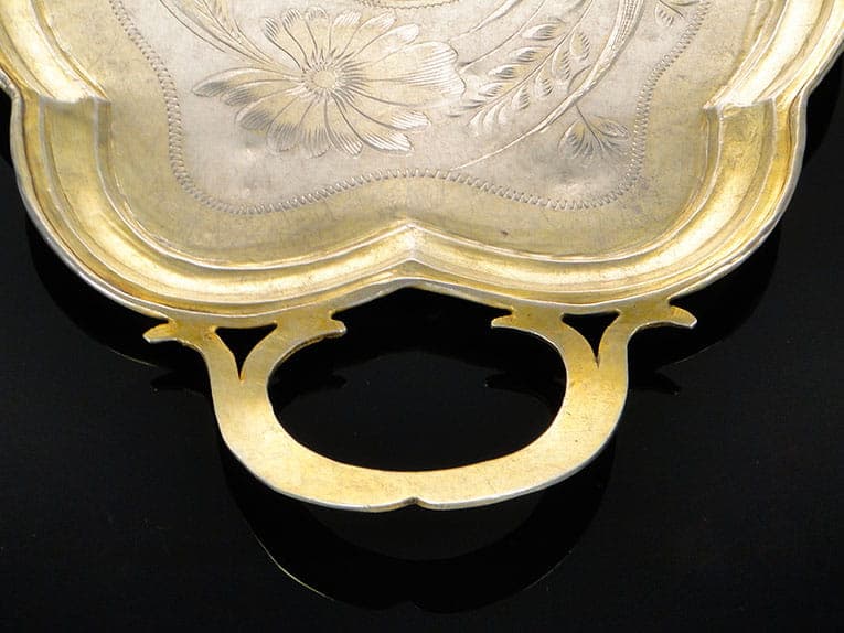 Art Nouveau tray, silver gold, silver gilt, Russia, early 20th century - 361313