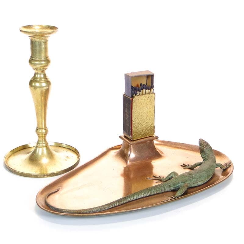 Desk Tray with Lizard, brown bronze, gold brass, Austria, 19th century - 361356