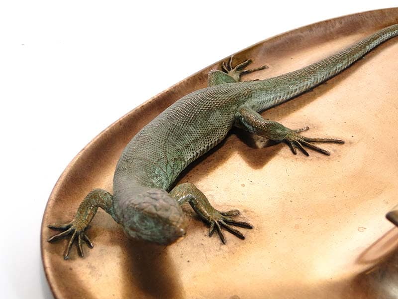 Desk Tray with Lizard, brown bronze, gold brass, Austria, 19th century - 361358