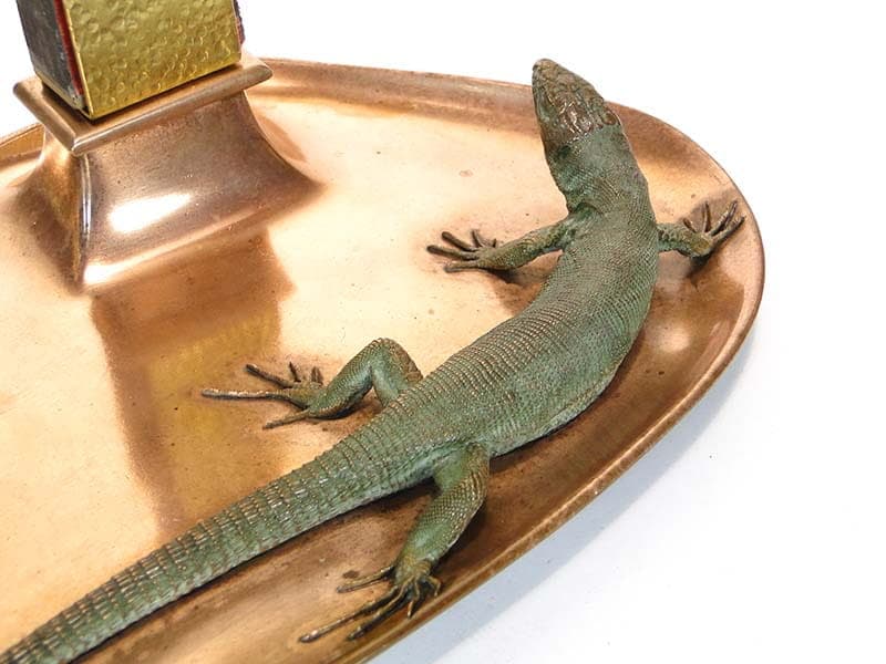 Desk Tray with Lizard, brown bronze, gold brass, Austria, 19th century - 361355