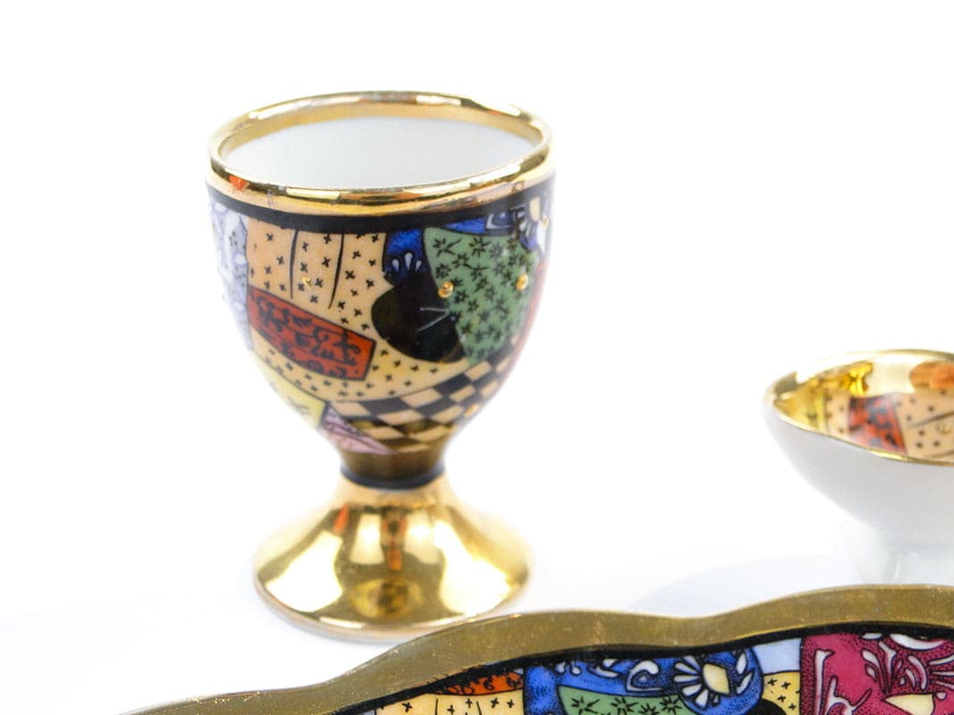 Egg Set, Epiag Altrohlau, white porcelain, gilding, Czechia, 1930s - 361418