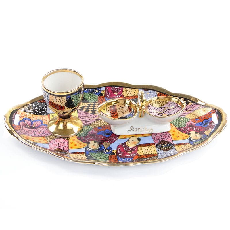 Egg Set, Epiag Altrohlau, white porcelain, gilding, Czechia, 1930s - 361415