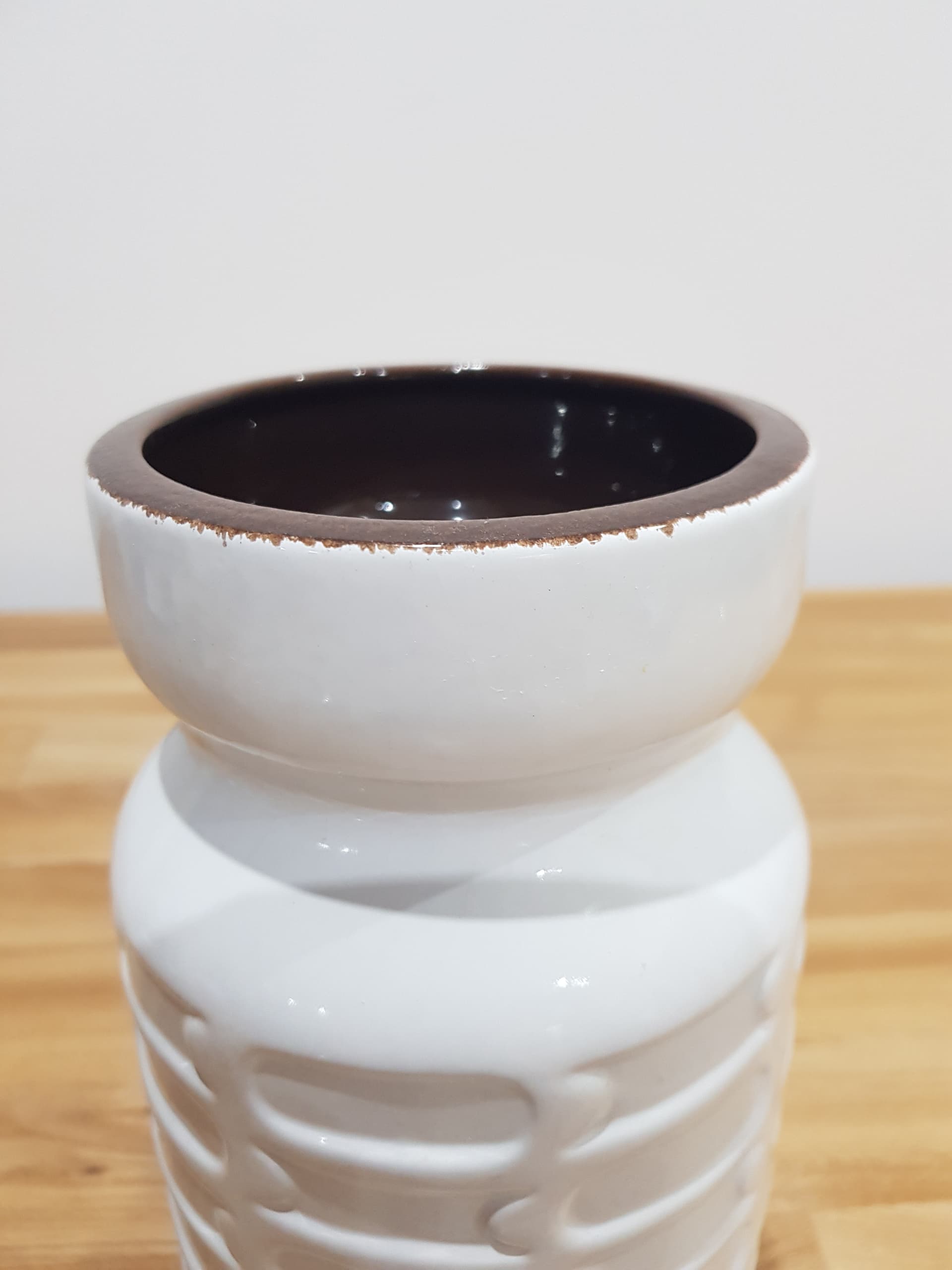 Vase Space Age, white, ceramic, Germany, 1970s - 361509
