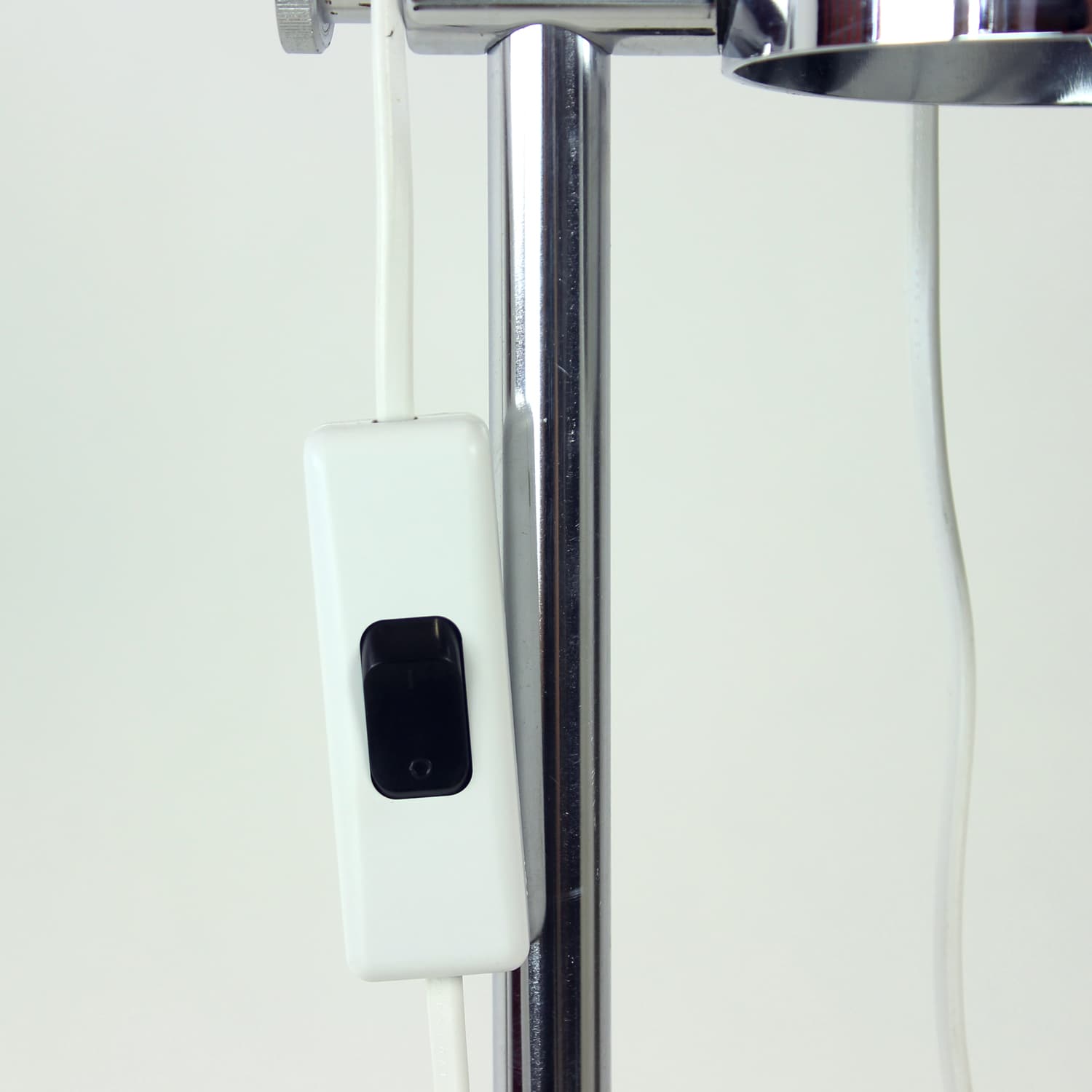 Floor lamp Space Age, polished silver steel, black steel, by S. Indra, Czechoslovakia, 1970s - 361545