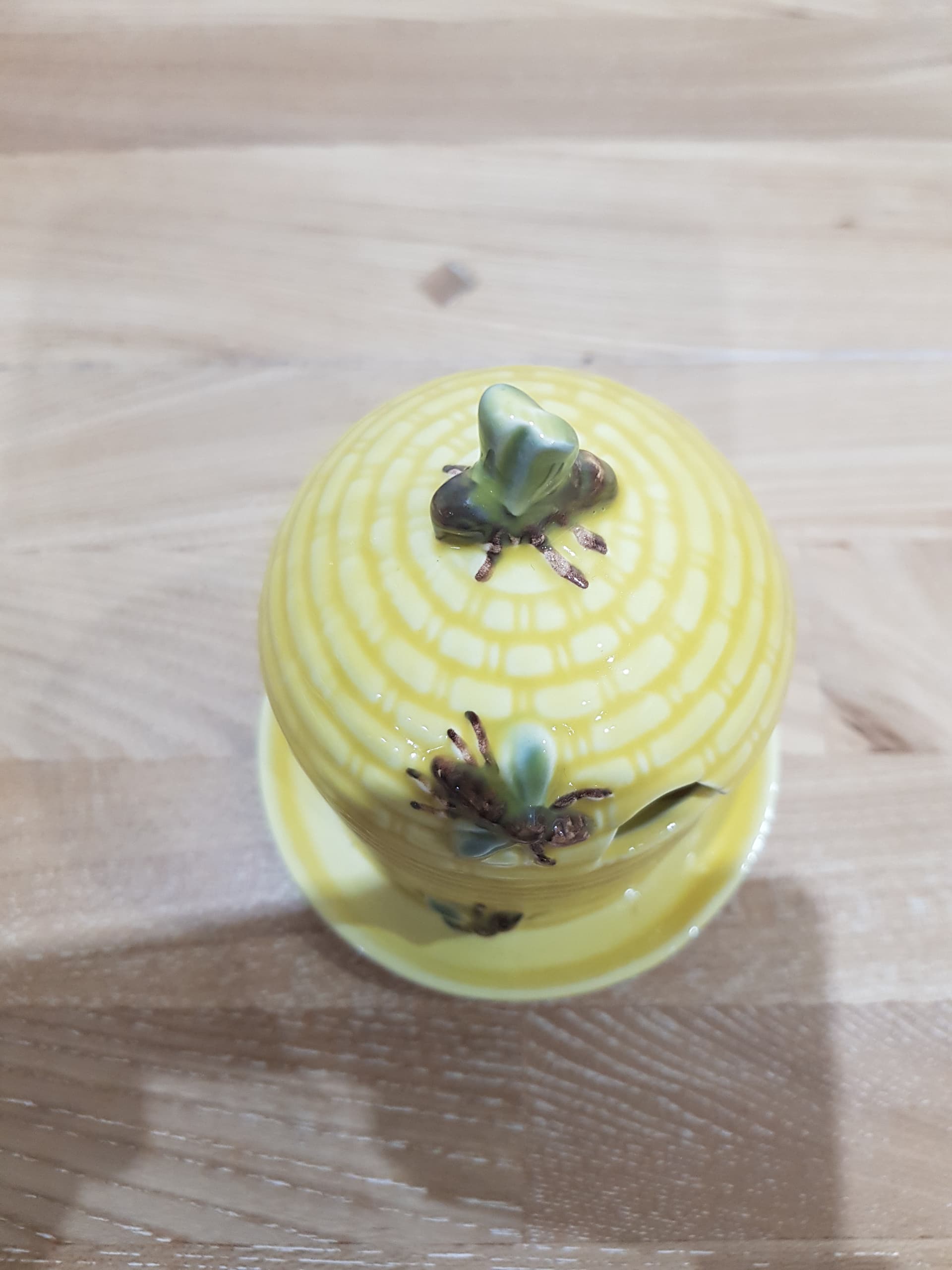 Sugar Bowl Beehive, yellow, porcelain, Goebel, Germany, 1970s. - 361560
