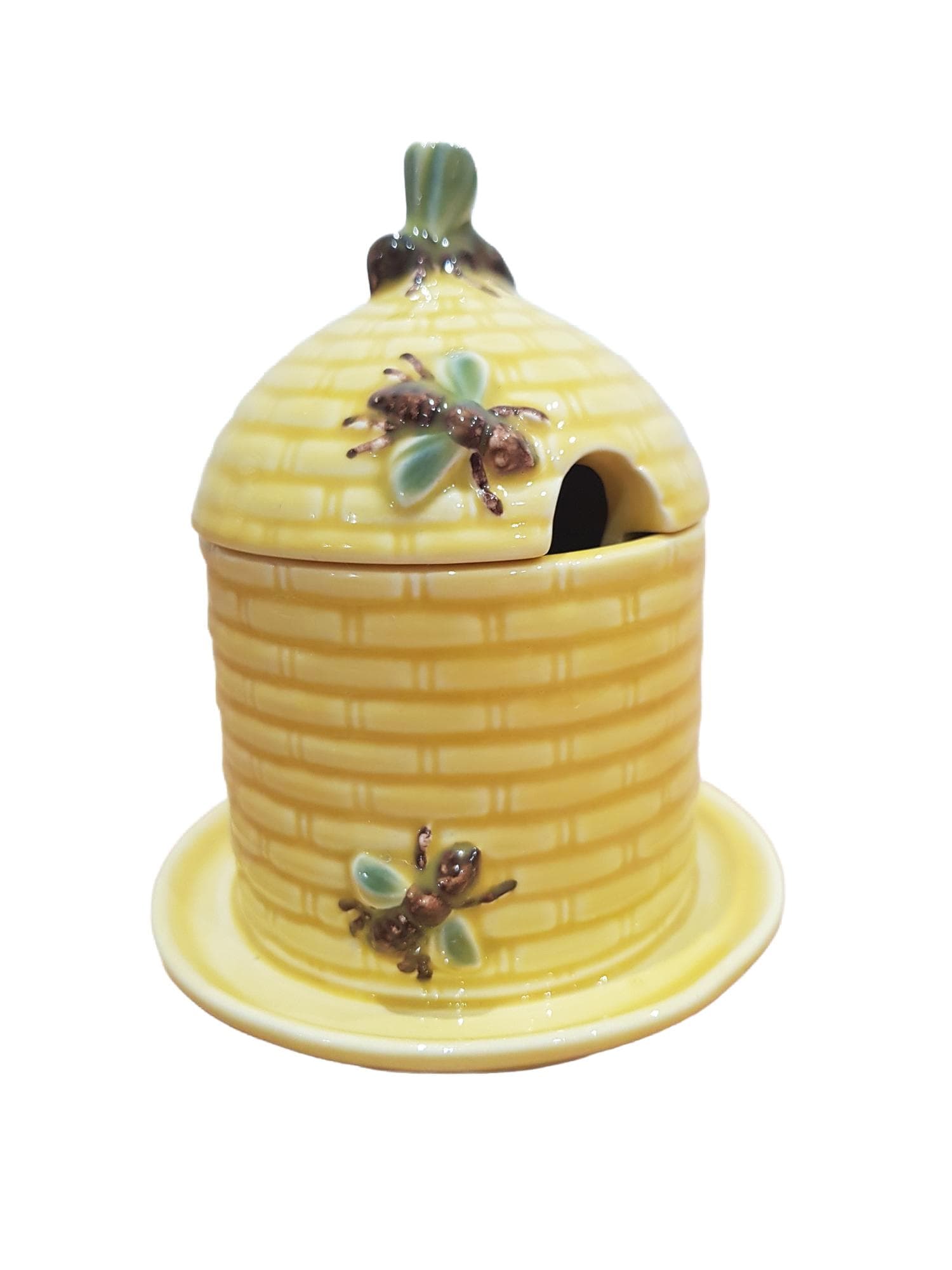 Sugar Bowl Beehive, yellow, porcelain, Goebel, Germany, 1970s.