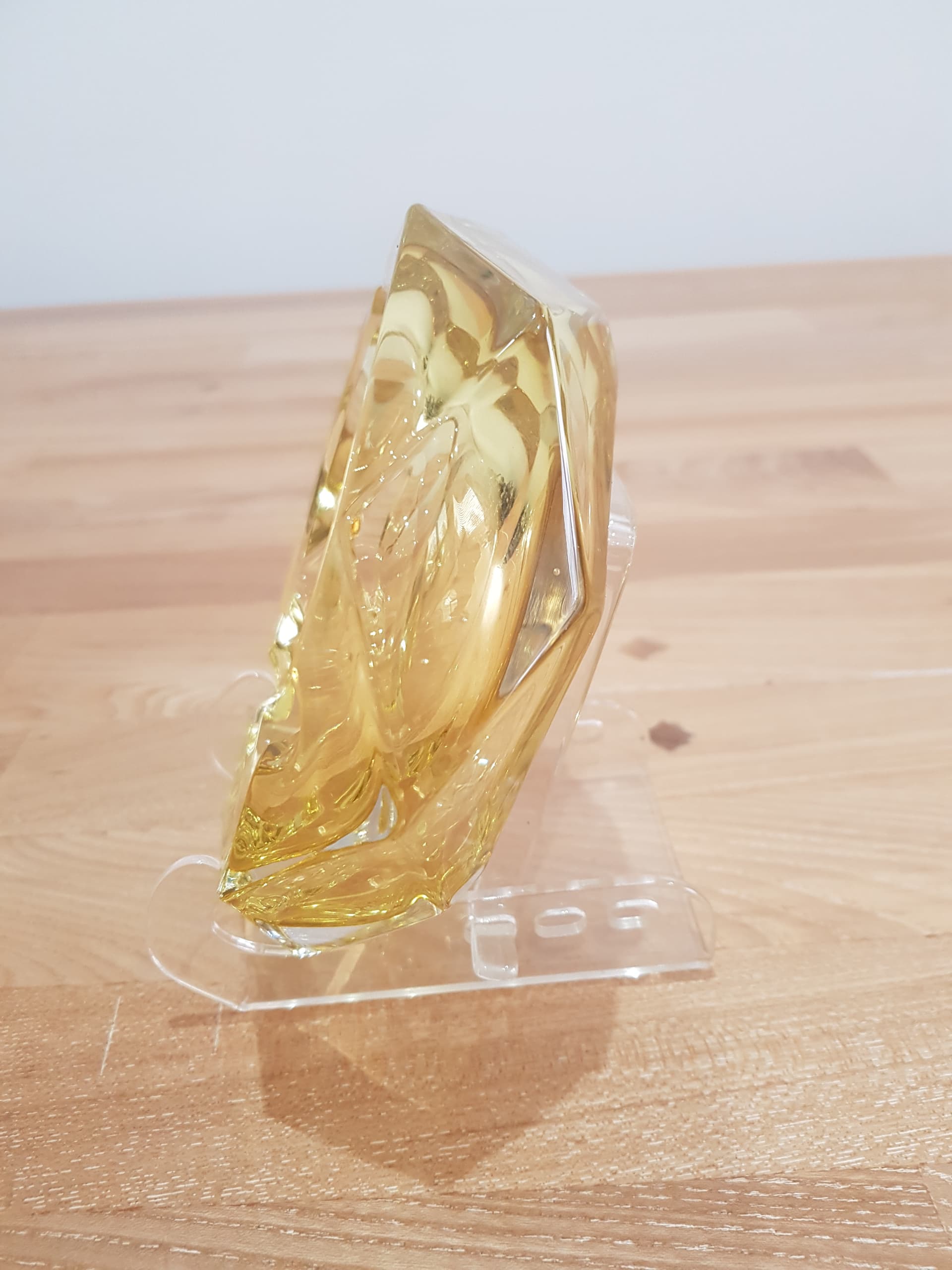 Popielnica Art Déco, szkło żółty, Austria, lata 30. - 361569