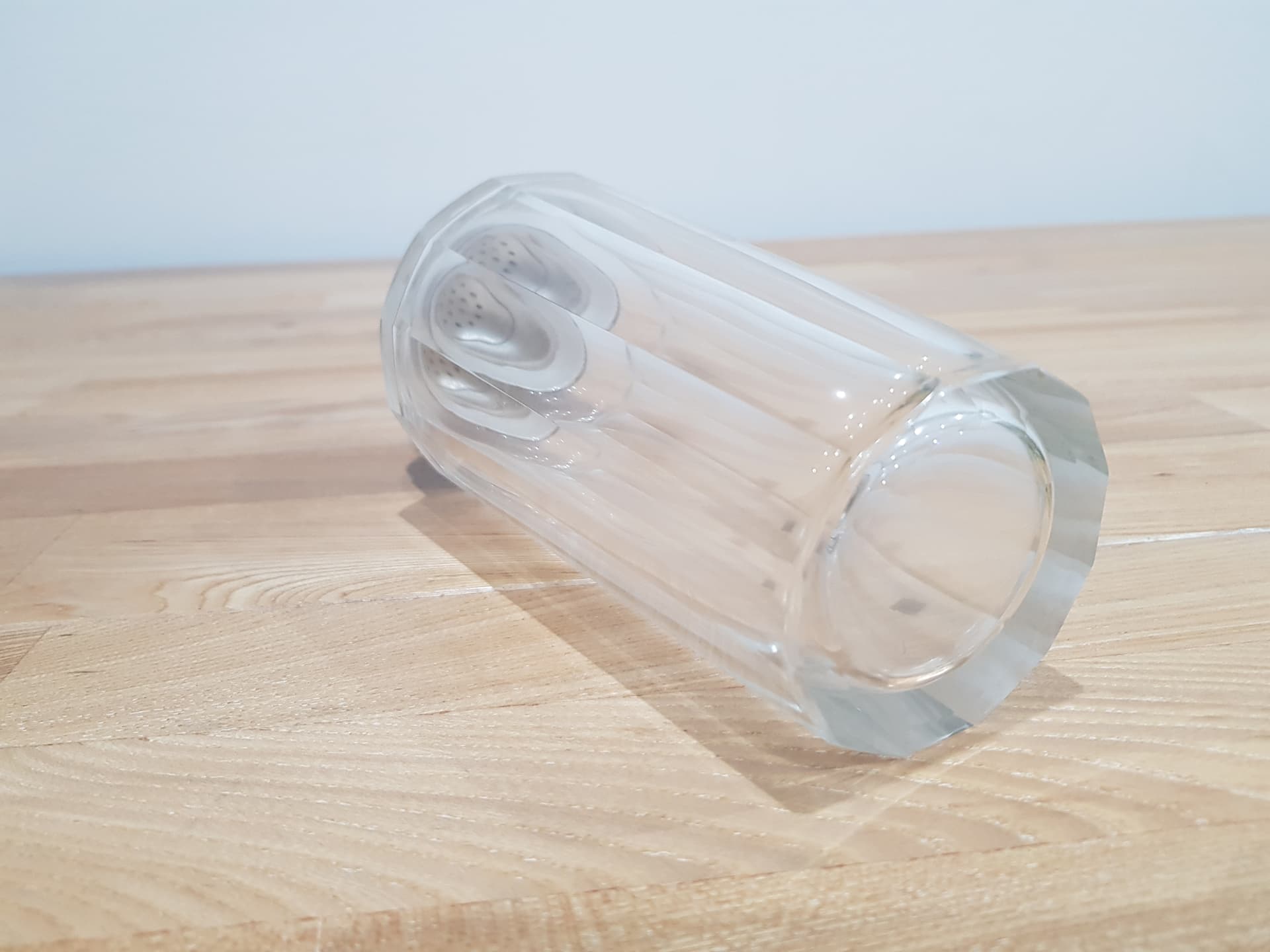 Cocktail shaker, clear crystal, silver metal, Germany, 1950s - 361624