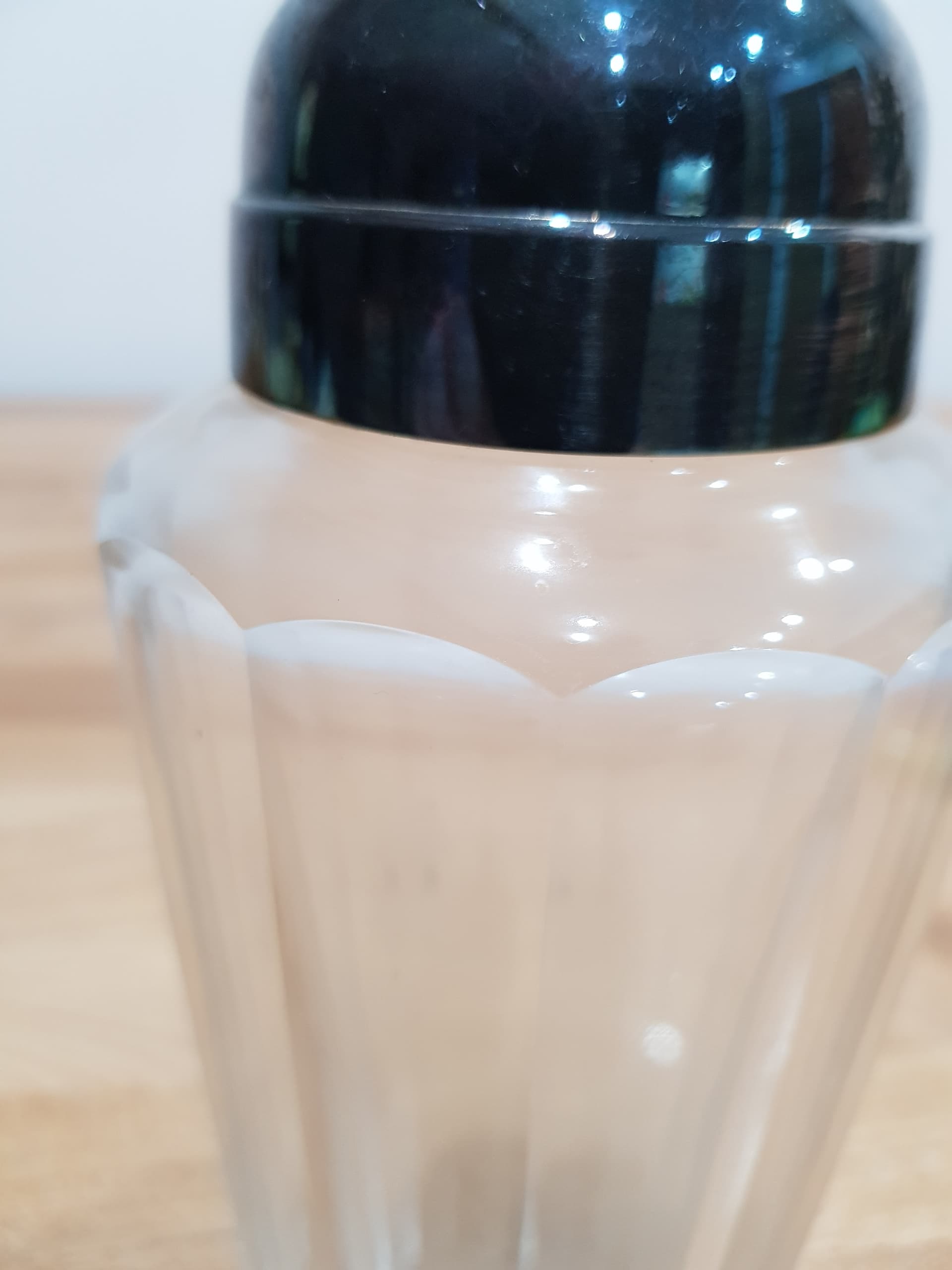 Cocktail shaker, clear crystal, silver metal, Germany, 1950s - 361622