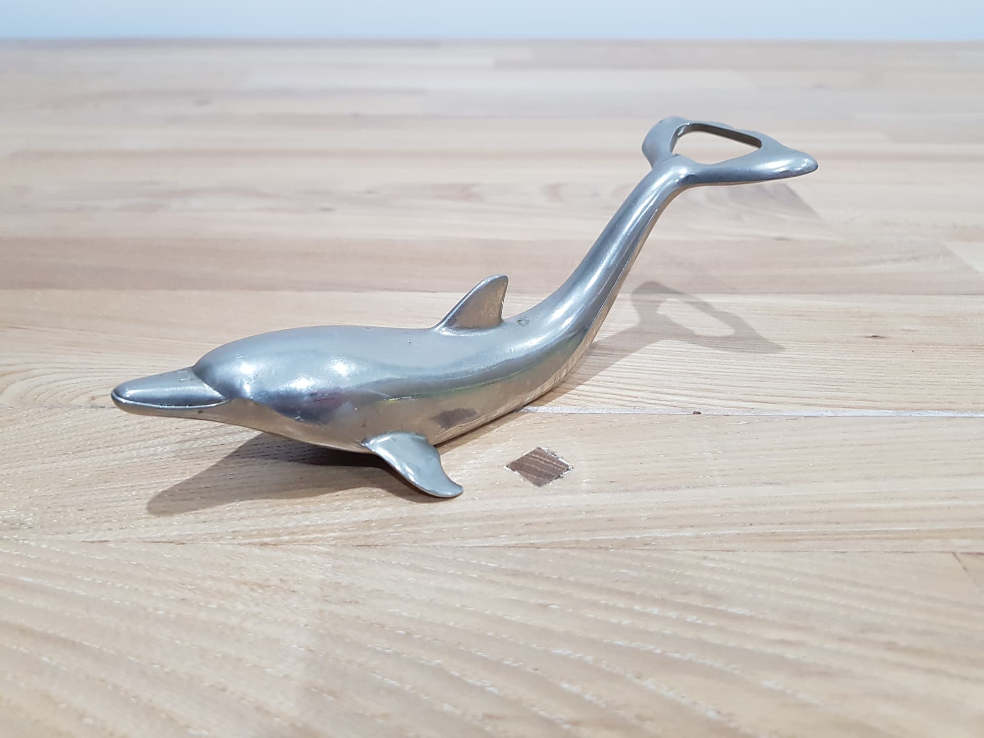 Bottle Opener Dolphin, silver brass, BMF, Germany, 1970s - 361629