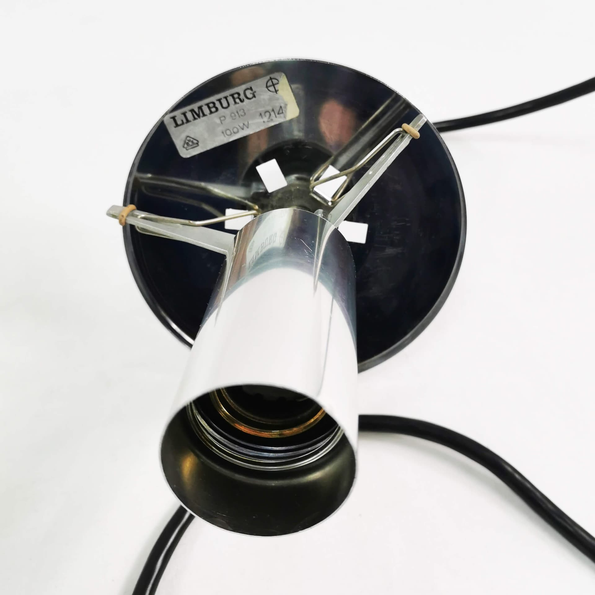 Pendant Lamp Globe 34 cm, transparent glass, chromed steel, Germany, 1970s. - 361716