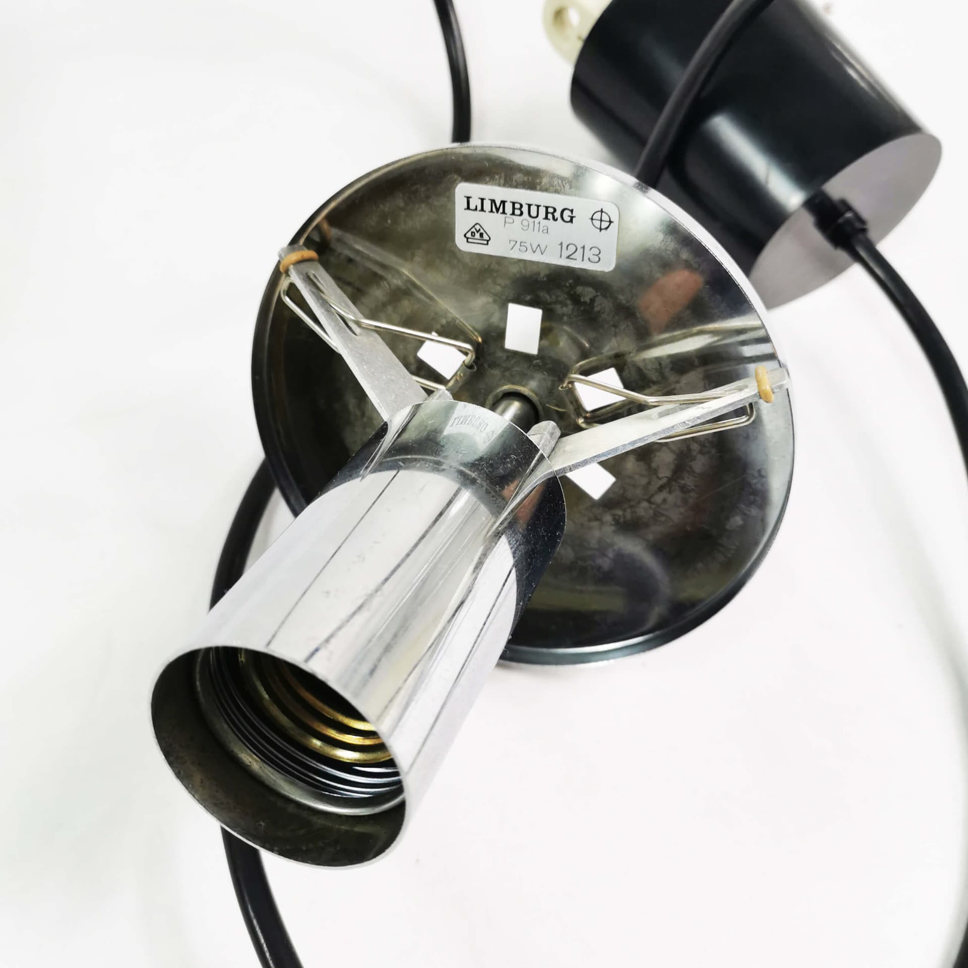 Pendant Lamp Globe, transparent glass shade, chrome steel, Germany, 1970s, 28 cm - 361726
