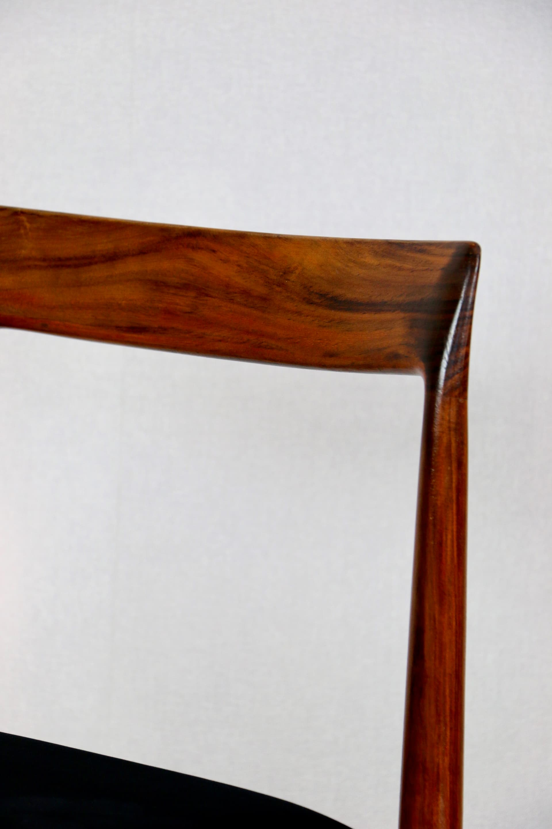 Set of four chairs, black velvet, walnut, Germany, 1970s. - 362011