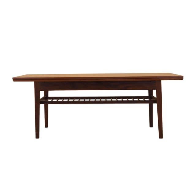 Coffee table, brown teak, Denmark, 1960s. - DIMENSION