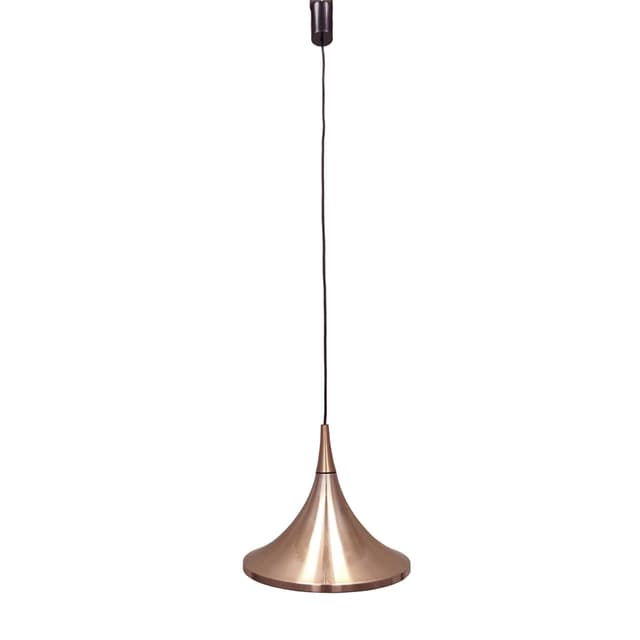 Pendant lamp Semi, copper, by R. Krüger, Staff Leuchten, Germany, 1970s. - DIMENSION