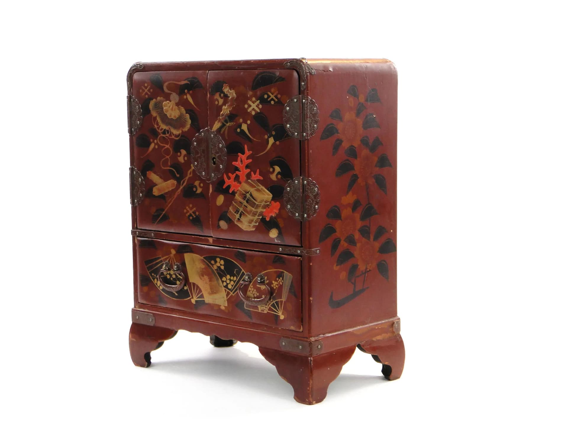 Sepet orientalny, brąz ciemny, drewno lakowane, Japonia, początek XX w. - 26675