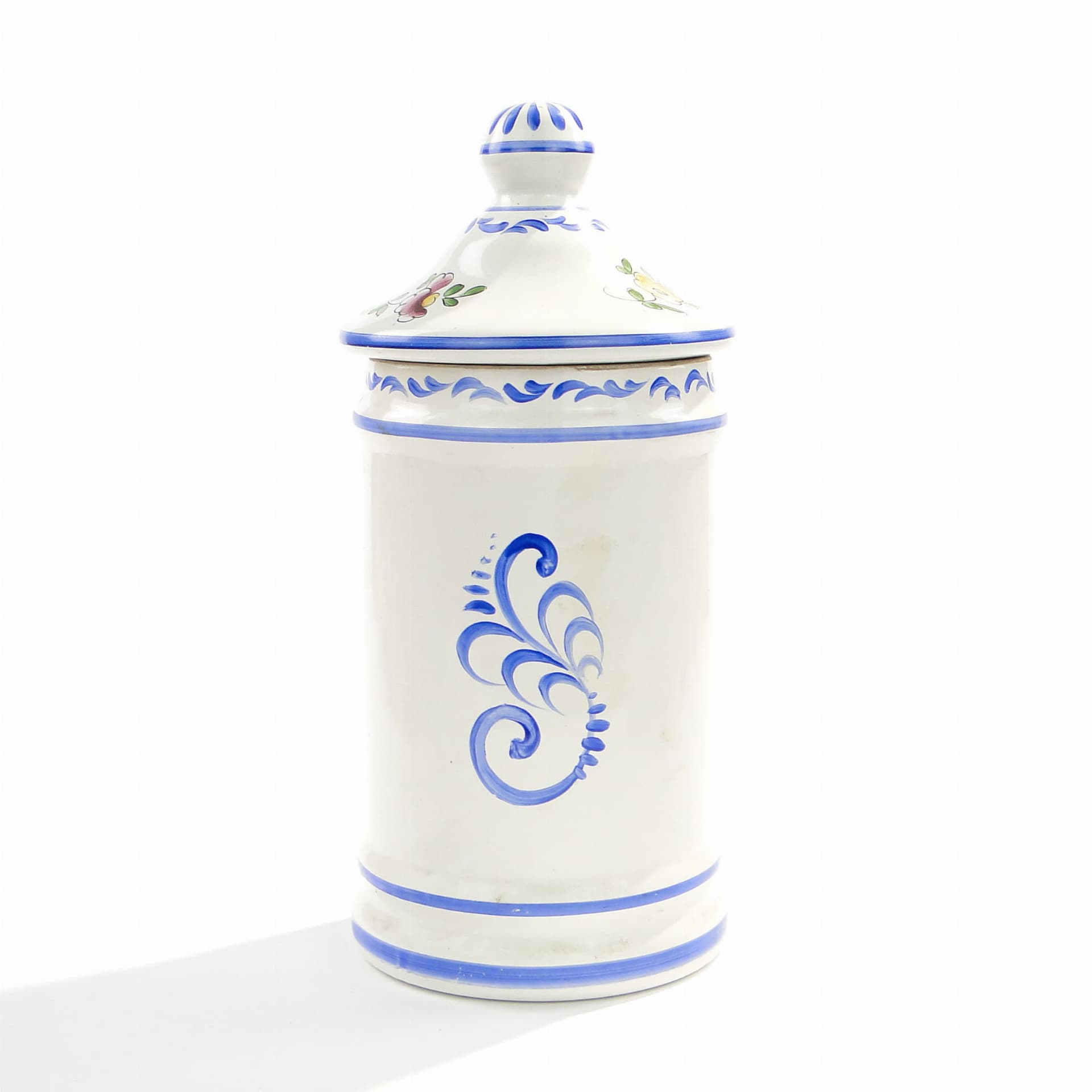 Apothecary jar, white, glazed stoneware, Austria, early 20th century - 362254