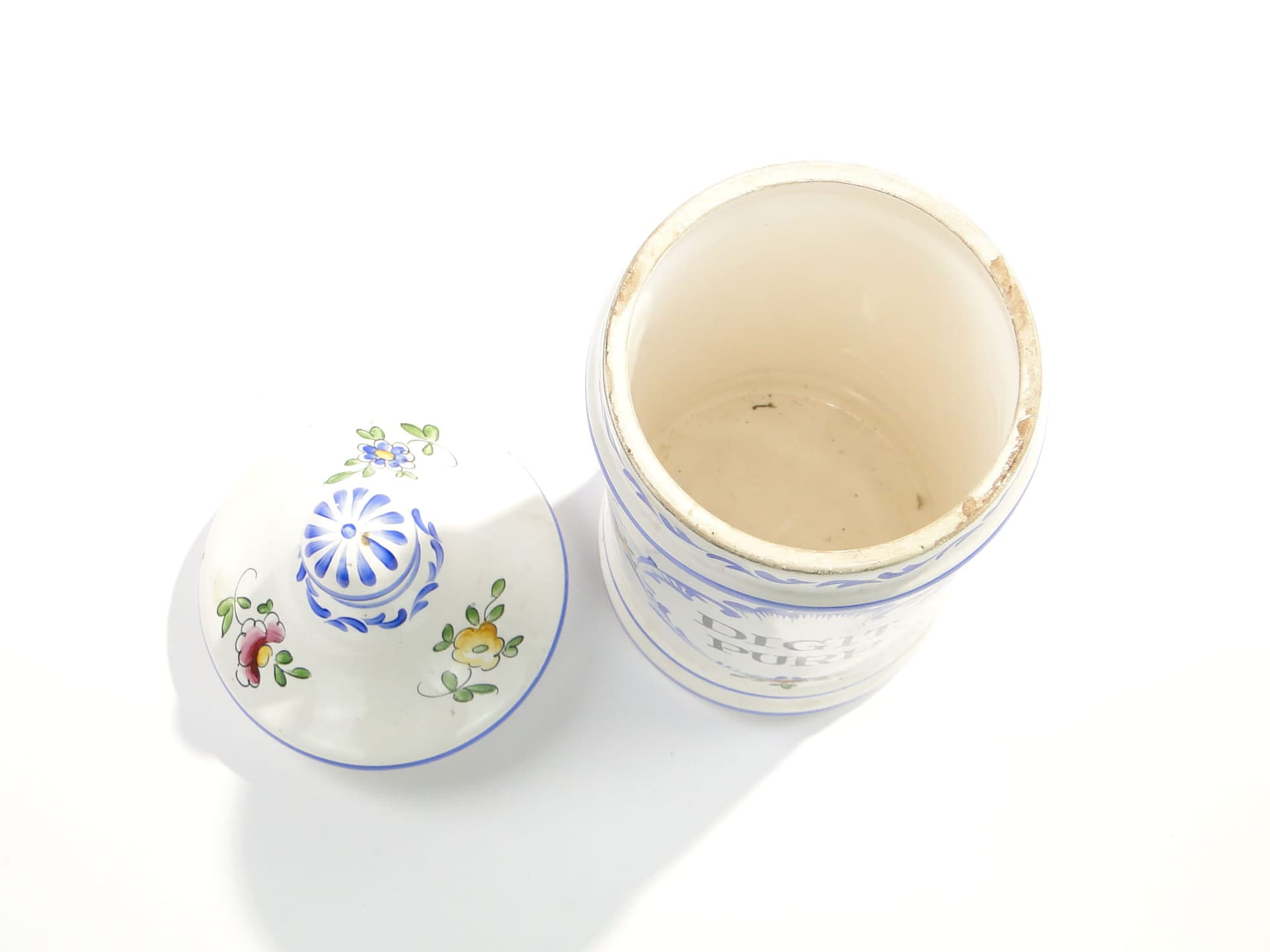 Apothecary jar, white, glazed stoneware, Austria, early 20th century - 362255