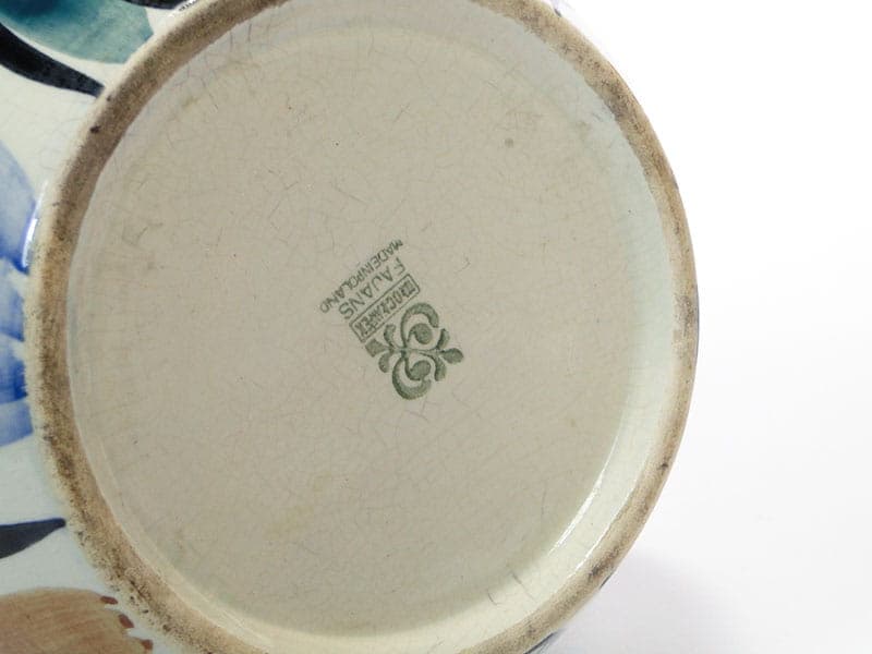 Tall vase, blue green brown ceramic, by E. Piwek-Białoborska, Poland, 1950s - 362284