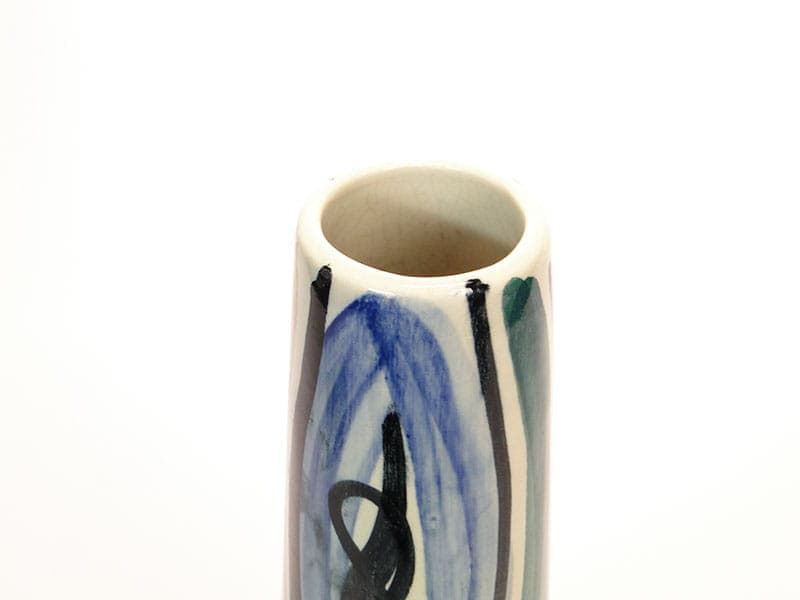 Tall vase, blue green brown ceramic, by E. Piwek-Białoborska, Poland, 1950s - 362288