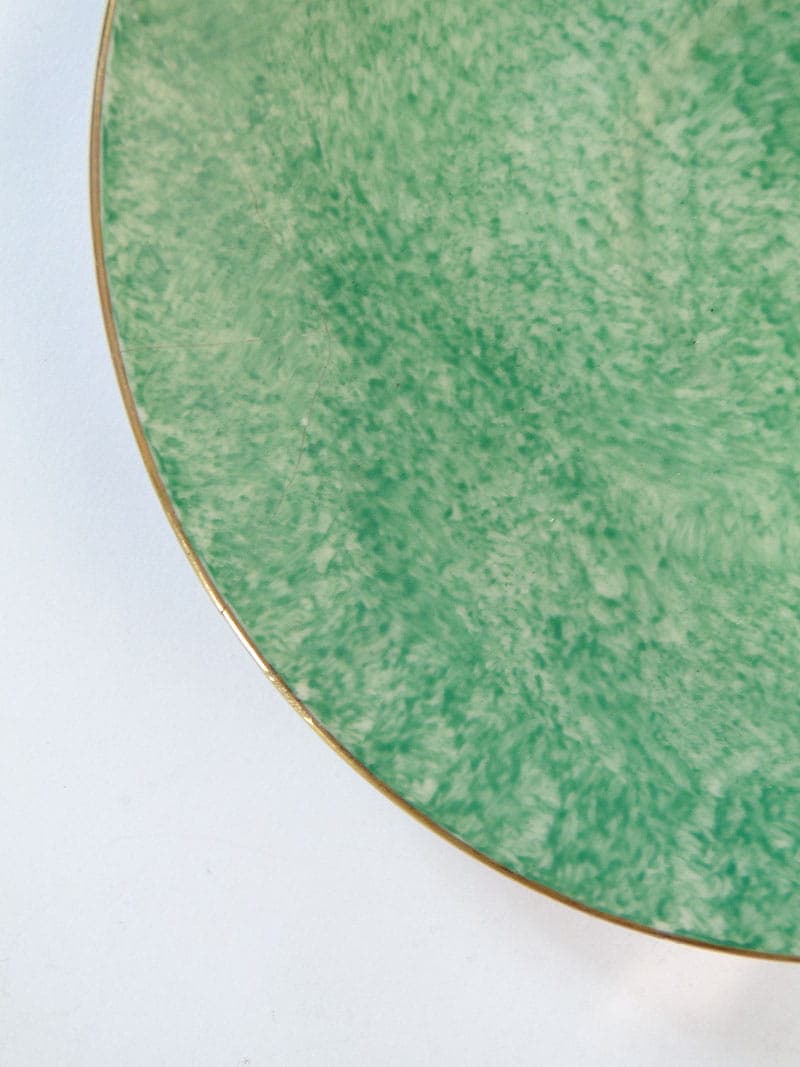 Coffee set Sonia, green white gold, porcelain, by W. Gołajewska, Pruszków, Poland, 1960s. - 362318