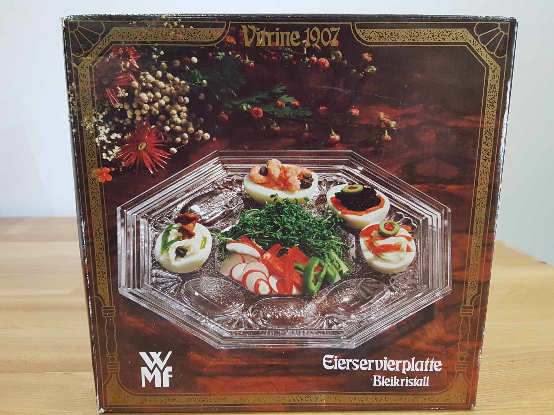 Egg platter Eierservierplatte, clear crystal, WMF, Germany, 1970s - 362429