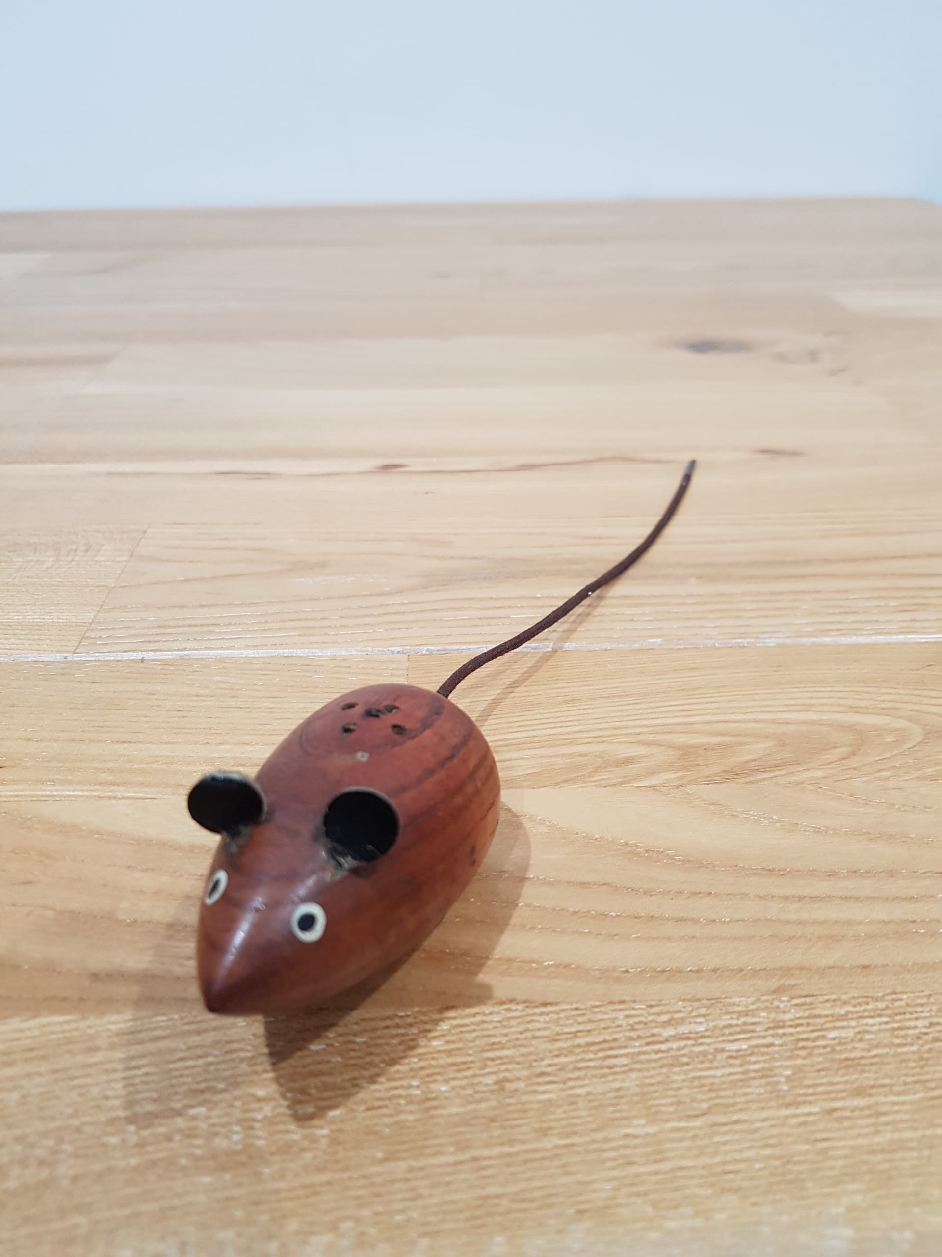 Pepper Shaker, brown teak, black leather, Denmark, 1960s - 362468