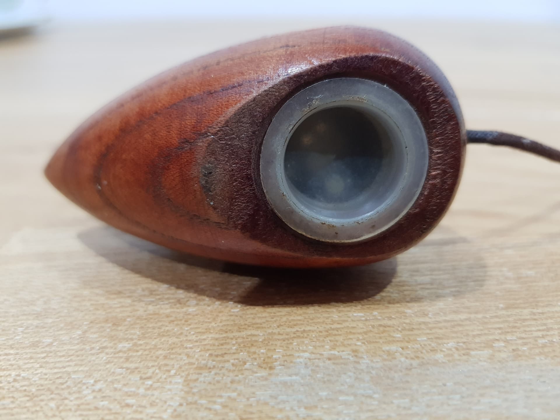 Pepper Shaker, brown teak, black leather, Denmark, 1960s - 362466