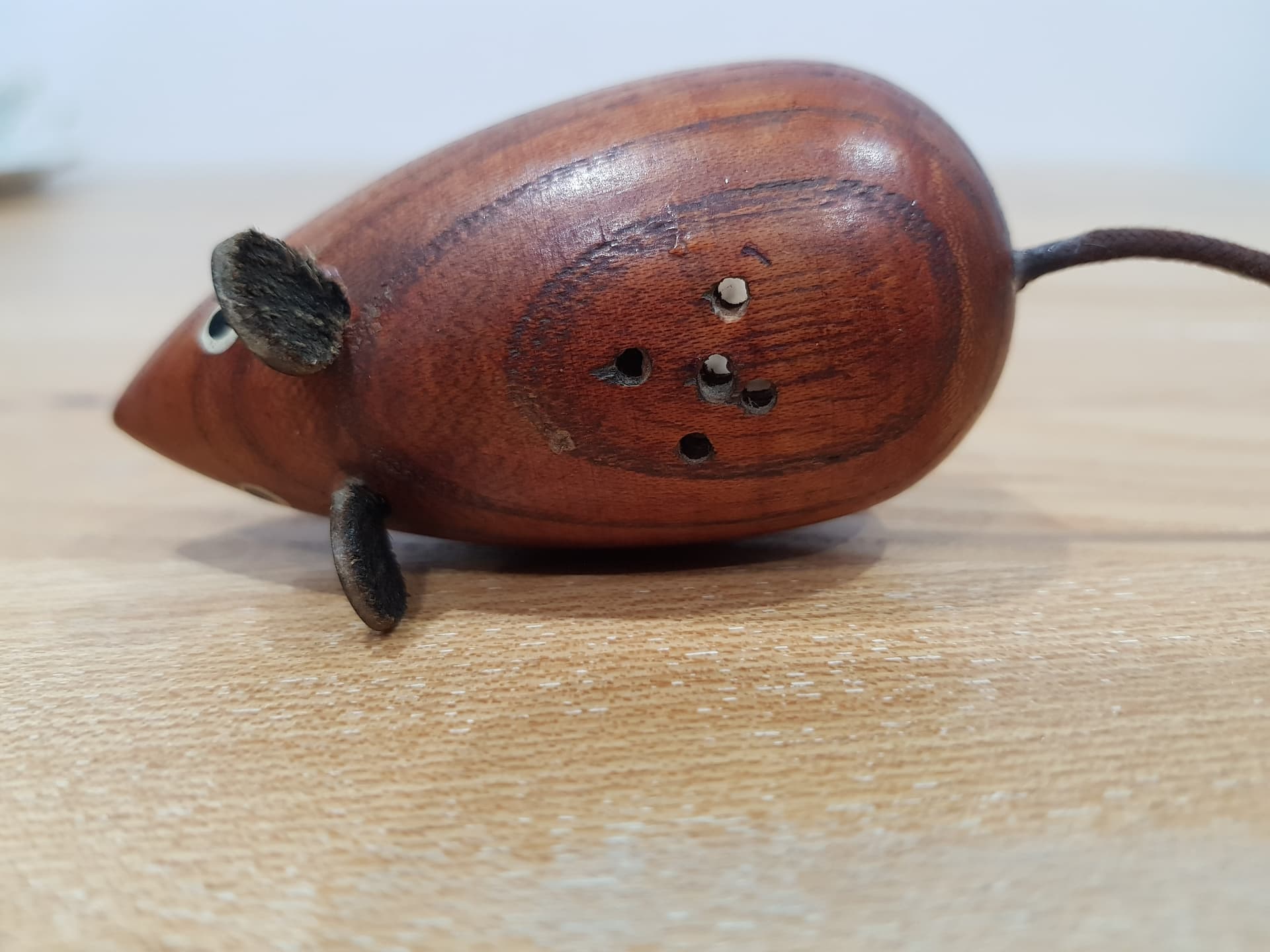 Pepper Shaker, brown teak, black leather, Denmark, 1960s - 362469