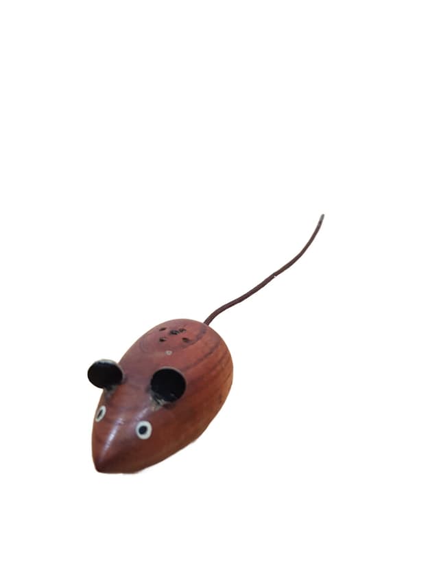 Pepper Shaker, brown teak, black leather, Denmark, 1960s - DIMENSION