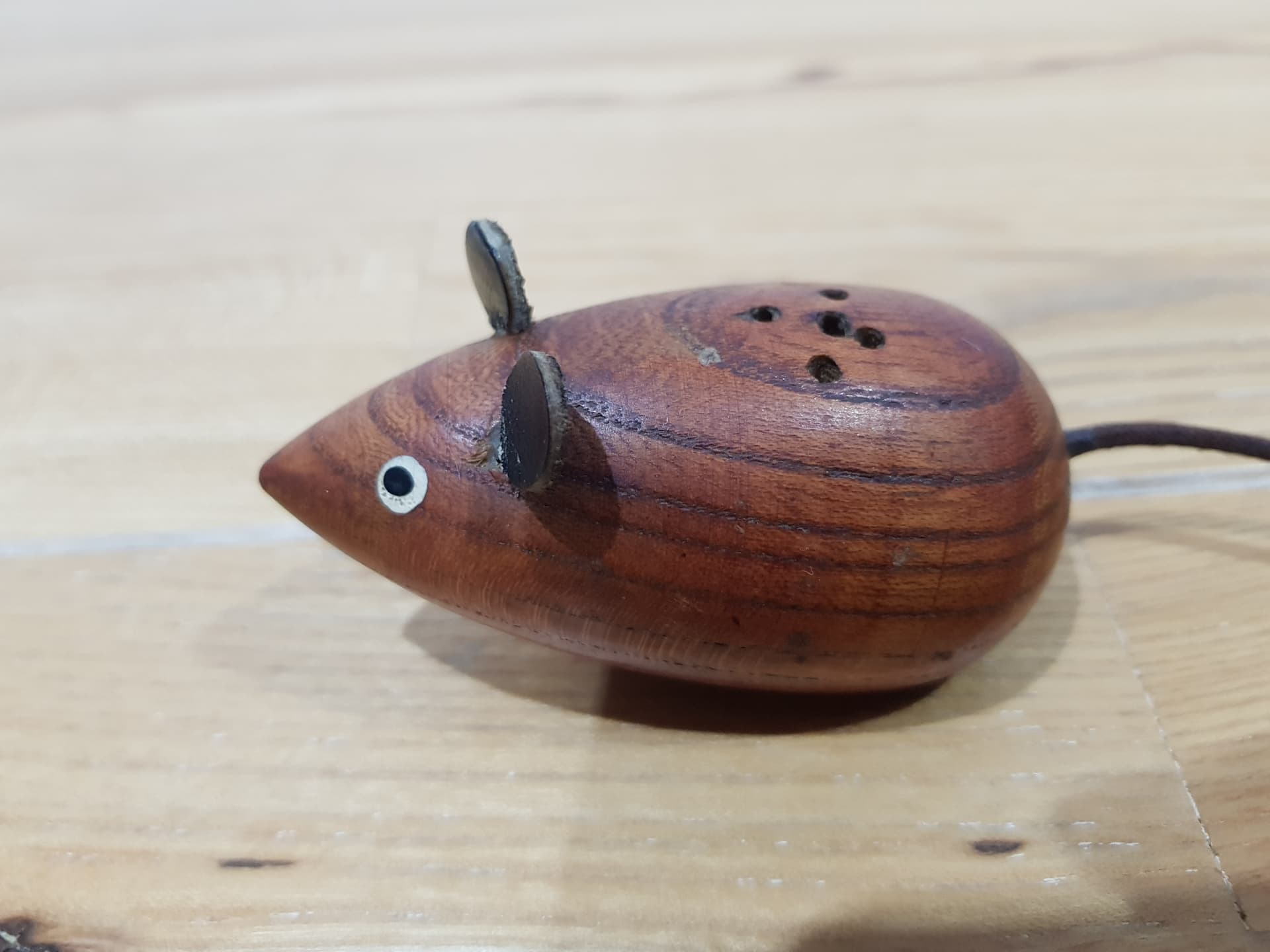 Pepper Shaker, brown teak, black leather, Denmark, 1960s - 362470