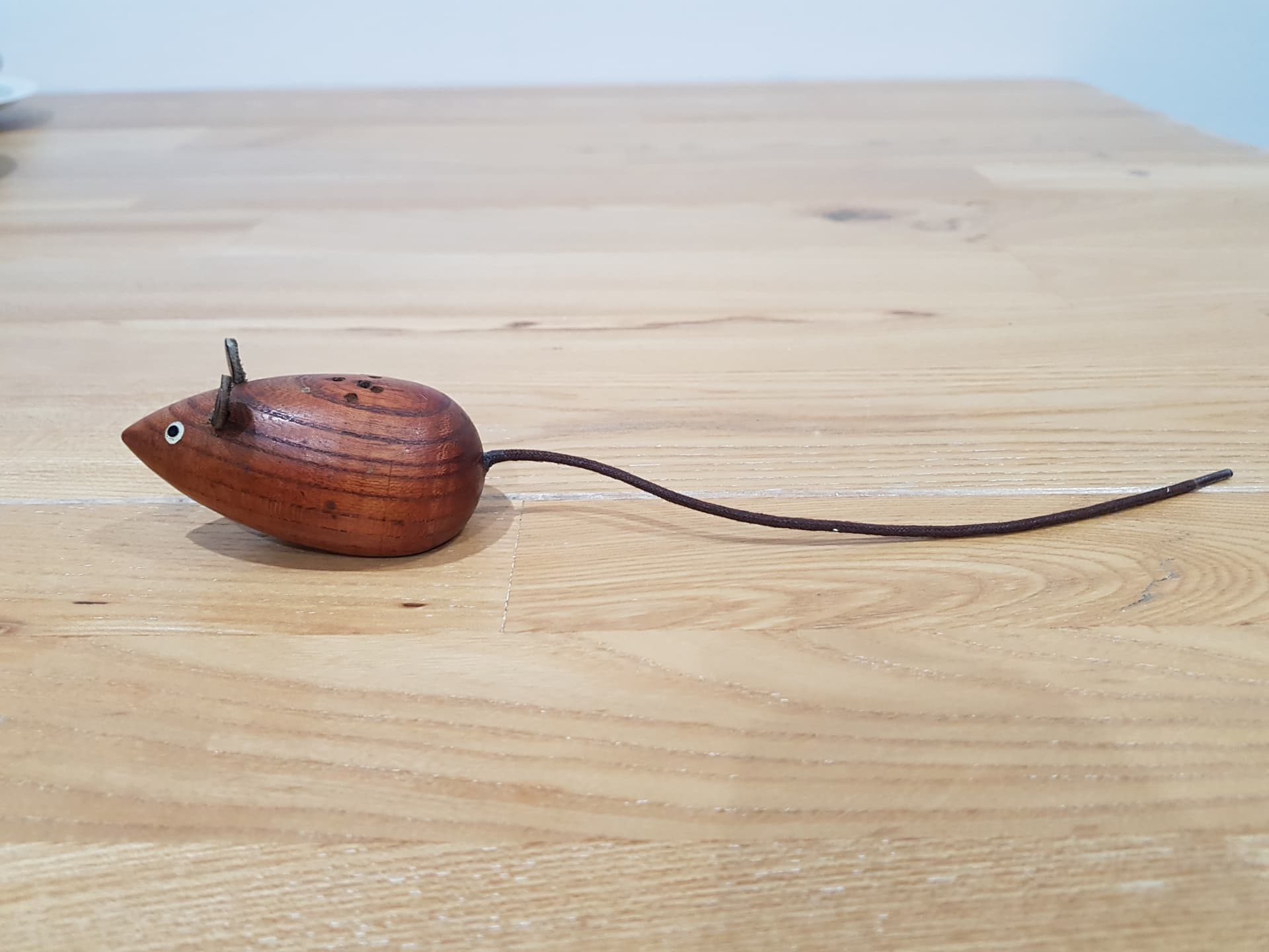 Pepper Shaker, brown teak, black leather, Denmark, 1960s - 362471