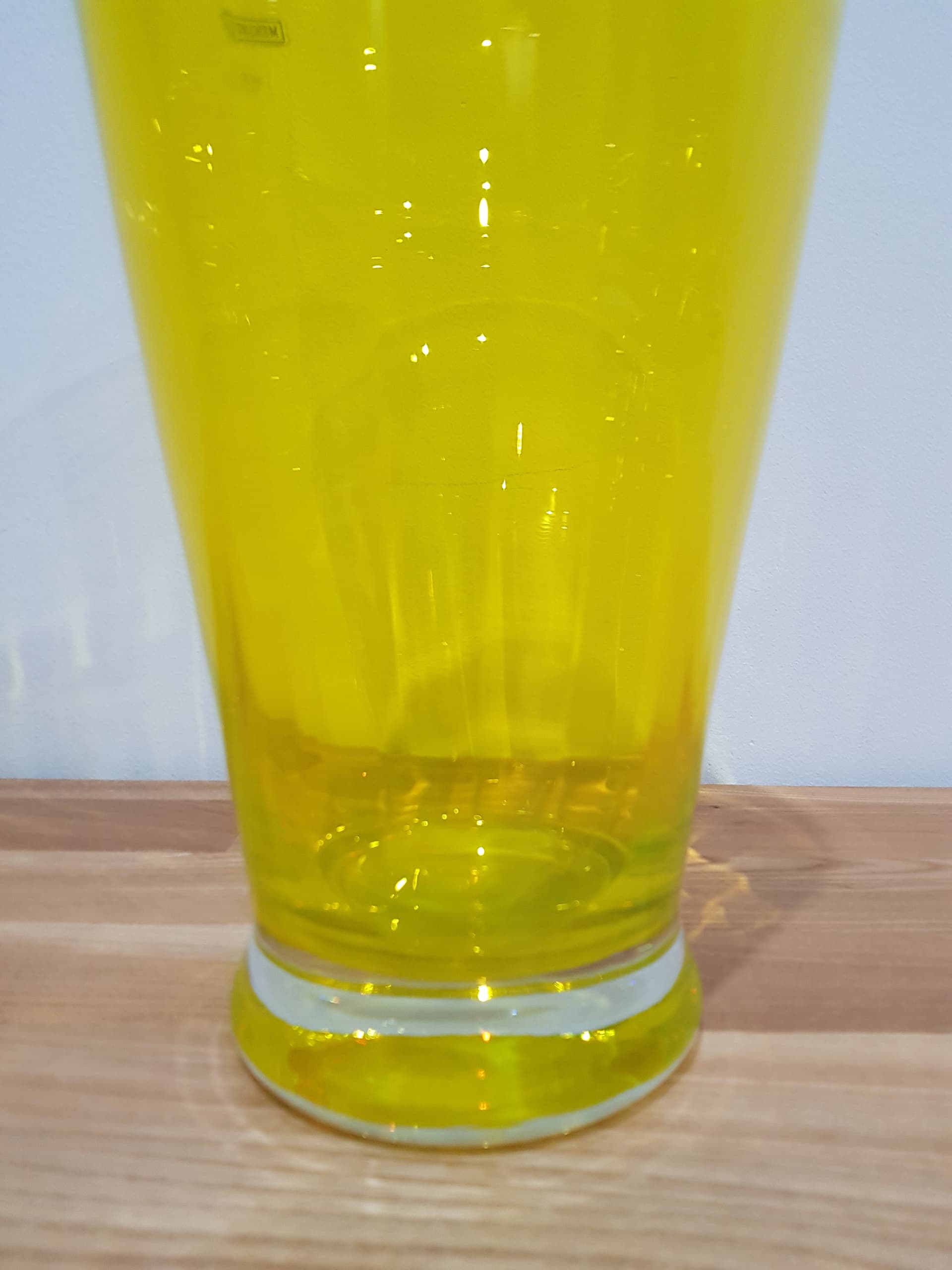 Vase, yellow, glass, Krosno, Poland, 1970s. - 362519