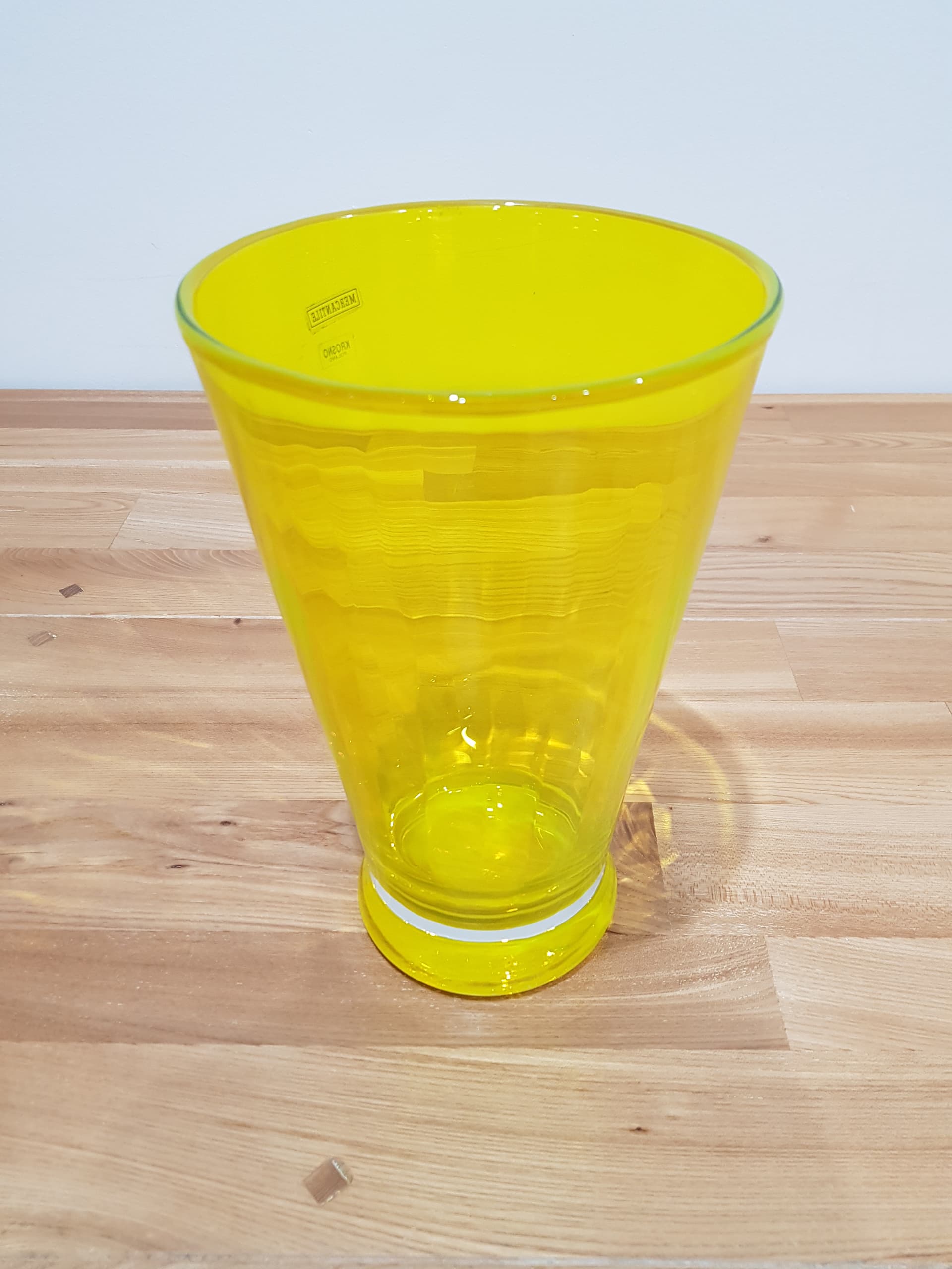 Vase, yellow, glass, Krosno, Poland, 1970s. - 362523