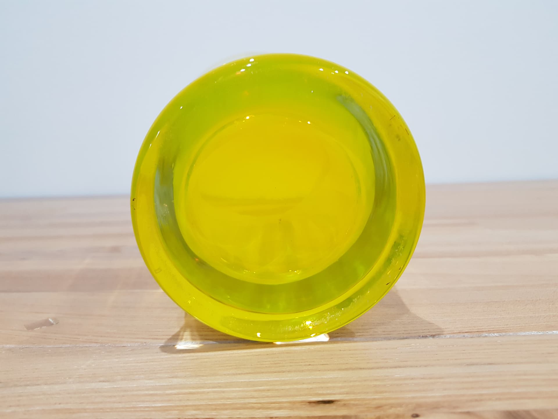 Vase, yellow, glass, Krosno, Poland, 1970s. - 362516