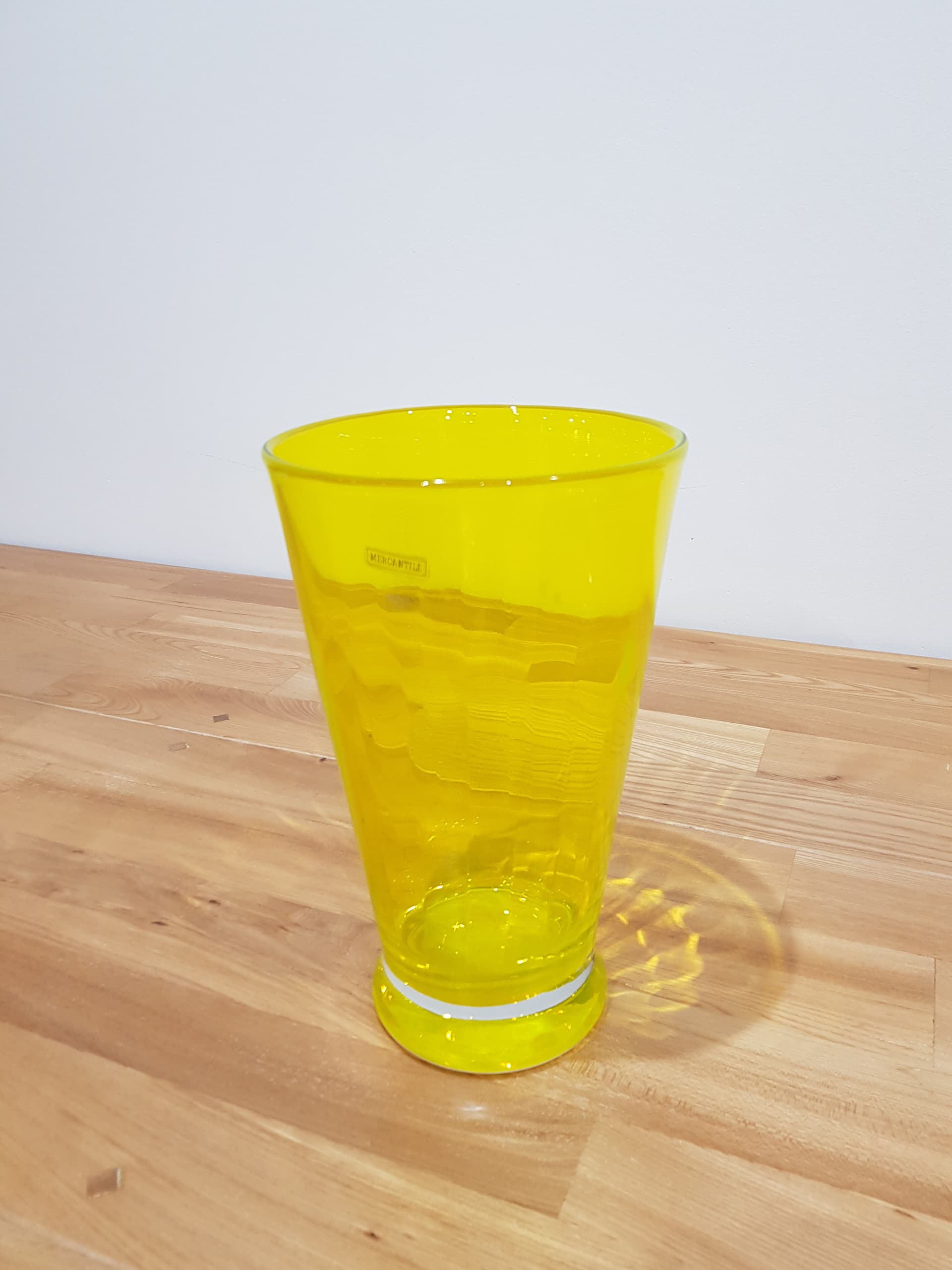 Vase, yellow, glass, Krosno, Poland, 1970s. - 362517